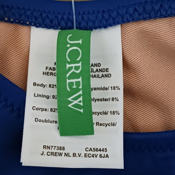 NEW J. Crew Women’s Heritage Scoopneck Bikini Top Blue Size M - Picture 7 of 10